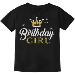 imageBirthday Girl Youth Crown Youth Shirts for Kids Gift for Girls TShirtBlack