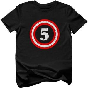 imageCaptain 5th Birthday  Gift for Five Years Old Toddler Youth Kids TShirtBlack