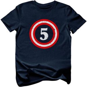 imageCaptain 5th Birthday  Gift for Five Years Old Toddler Youth Kids TShirtNavy