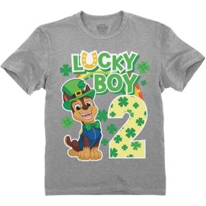 imageChase Birthday Boy 2 Shirt Gifts for Two Years Old Boys Second Bday Party Paw Patrol Toddler Kids TShirtSt Patrick 2nd  Gray
