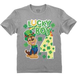 imagePaw Patrol 4 Chase Shirt Gifts for Four Years Old 4th Birthday Theme Party Toddler Kids TShirtSt Patrick 4th  Gray