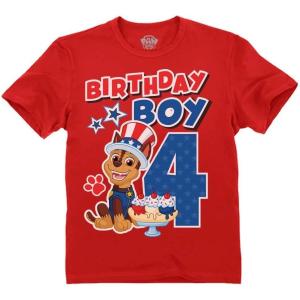 imagePaw Patrol 4 Chase Shirt Gifts for Four Years Old 4th Birthday Theme Party Toddler Kids TShirtUsa 4th  Red