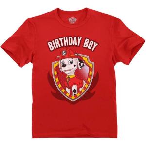 imagePaw Patrol Birthday Boy Shirt Gifts for Boys Badge Shield 2nd 3rd 4th 5th Toddler Kids TShirtMarshall Badge  Red