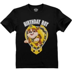 imagePaw Patrol Birthday Boy Shirt Gifts for Boys Badge Shield 2nd 3rd 4th 5th Toddler Kids TShirtRubble Badge  Black