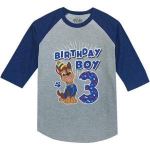 imagePaw Patrol Construction Pup Rubble Digging Being 3 3rd Birthday 34 Sleeve Baseball Jersey Toddler Kids TShirtChase R 3rd  Blue