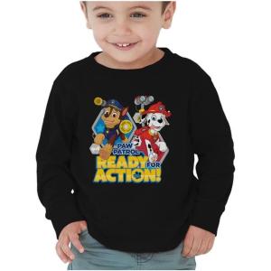 imagePaw Patrol Ready for Action Chase Marshall Toddler Kids Long Sleeve TShirtBlack
