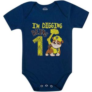 imagePaw Patrol Rubble 1st Birthday Outfit Boy Im Digging Being 1 Baby BodysuitNavy