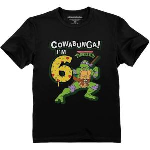 imageTMNT Mutant Birthday Dude Shirt Cowabunga Its My Birthday Ninja Pizza for Boys 4th 5th 6th Toddler Kids TShirtCowabunga 6th  Black