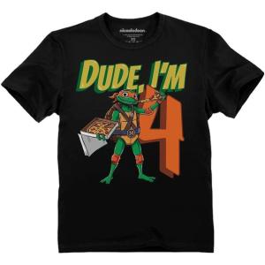 imageTMNT Mutant Birthday Dude Shirt Cowabunga Its My Birthday Ninja Pizza for Boys 4th 5th 6th Toddler Kids TShirtDude 4th  Black