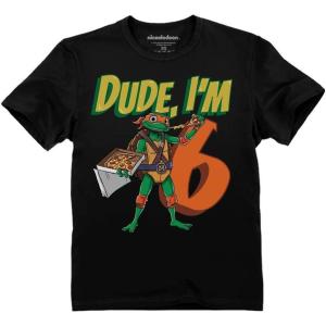 imageTMNT Mutant Birthday Dude Shirt Cowabunga Its My Birthday Ninja Pizza for Boys 4th 5th 6th Toddler Kids TShirtDude 6th  Black