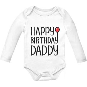 imageTstars Happy Birthday Daddy Baby Outfit New Dad Birthday Gift Long Sleeve BodysuitWhite