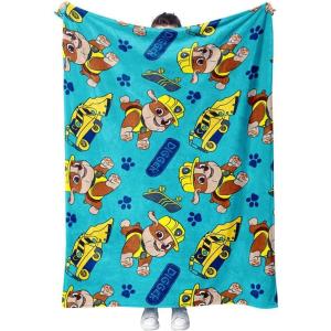 imageTstars Paw Patrol Fleece Blanket Rubble Digging Plush Blankets for Toddler Kids Boys