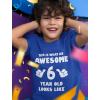 imageAwesome 6 Year Old 6th Birthday Shirt Gifts for Girls Boys Youth Kids TShirtBlue