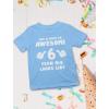 imageAwesome 6 Year Old 6th Birthday Shirt Gifts for Girls Boys Youth Kids TShirtCalifornia Blue