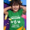 imageAwesome 6 Year Old 6th Birthday Shirt Gifts for Girls Boys Youth Kids TShirtGreen
