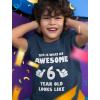 imageAwesome 6 Year Old 6th Birthday Shirt Gifts for Girls Boys Youth Kids TShirtNavy