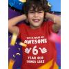 imageAwesome 6 Year Old 6th Birthday Shirt Gifts for Girls Boys Youth Kids TShirtRed