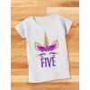imageGift for 5 Year Old Girl Unicorn 5th Birthday Infant Girls Fitted TShirtChill Blue