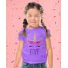 imageGift for 5 Year Old Girl Unicorn 5th Birthday Infant Girls Fitted TShirtLavender