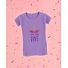 imageGift for 5 Year Old Girl Unicorn 5th Birthday Infant Girls Fitted TShirtLavender