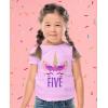 imageGift for 5 Year Old Girl Unicorn 5th Birthday Infant Girls Fitted TShirtPink