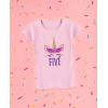imageGift for 5 Year Old Girl Unicorn 5th Birthday Infant Girls Fitted TShirtPink