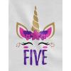 imageGift for 5 Year Old Girl Unicorn 5th Birthday Infant Girls Fitted TShirtWhite