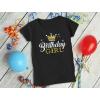 imagePrincess Crown Birthday Girl Shirt Gifts for 3rd 4th 5th 6th 7th 8th 9th Bday Girls Kids Fitted TShirtBlack