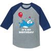 imageBirthday Boy or Girl Shark Shirt Gift 34 Sleeve Baseball Jersey Toddler ShirtBlue