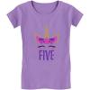 imageGift for 5 Year Old Girl Unicorn 5th Birthday Infant Girls Fitted TShirtLavender