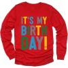 imageIts My Birthday Toddler Kids Shirt Gifts for Girls Boys 2nd 3rd 4th 5th Bday Toddlers Long Sleeve TShirtRed