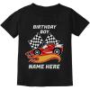 imagePersonalized Birthday Boy Shirt Boy Race Car Custom Toddler Kids TShirtBlack