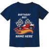 imagePersonalized Birthday Boy Shirt Boy Race Car Custom Toddler Kids TShirtNavy