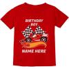 imagePersonalized Birthday Boy Shirt Boy Race Car Custom Toddler Kids TShirtRed