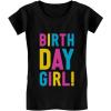 imageRetro Style Birthday Girl Shirt Gifts for Girls Youth Kids Fitted TShirtBlack