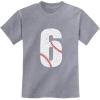 imageTeeStars  Baseball 6th Birthday Gift for Six Year Old Youth Kids TShirtGray