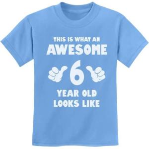 imageAwesome 6 Year Old 6th Birthday Shirt Gifts for Girls Boys Youth Kids TShirtCalifornia Blue