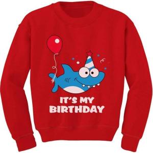 imageBirthday Boy or Girl Shark Top Funny Gift Toddler Kids SweatshirtRed