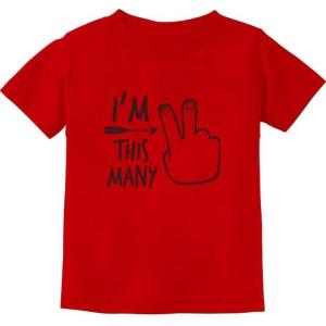 imageIm This Many 2 Year Old Boy Girl 2nd Birthday Toddler Kids TShirtRed