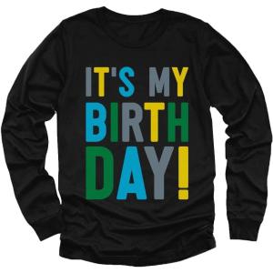 imageIts My Birthday Toddler Kids Shirt Gifts for Girls Boys 2nd 3rd 4th 5th Bday Toddlers Long Sleeve TShirtBlack