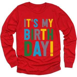 imageIts My Birthday Toddler Kids Shirt Gifts for Girls Boys 2nd 3rd 4th 5th Bday Toddlers Long Sleeve TShirtRed