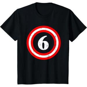imageKids Captain 6th Birthday Boy Girl 6 Year Old Toddler TShirtBlack