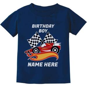 imagePersonalized Birthday Boy Shirt Boy Race Car Custom Toddler Kids TShirtNavy