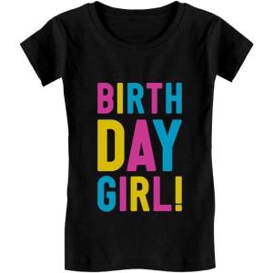 imageRetro Style Birthday Girl Shirt Gifts for Girls Youth Kids Fitted TShirtBlack