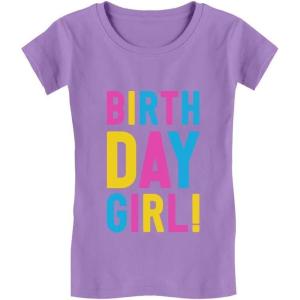 imageRetro Style Birthday Girl Shirt Gifts for Girls Youth Kids Fitted TShirtLavender