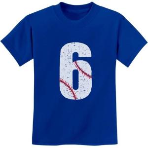 imageTeeStars  Baseball 6th Birthday Gift for Six Year Old Youth Kids TShirtBlue