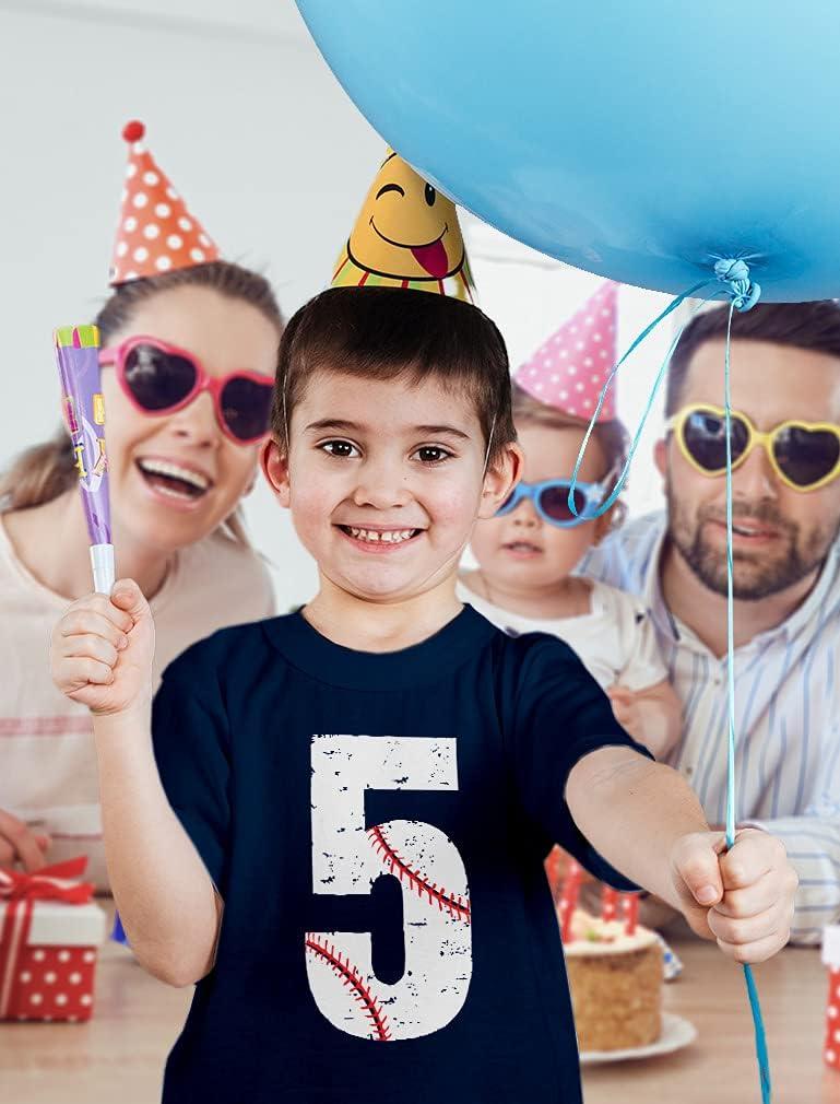imageBaseball 5th Birthday Shirt Boy Girl Gifts 5 Year Old Toddler Kids TShirtBlue