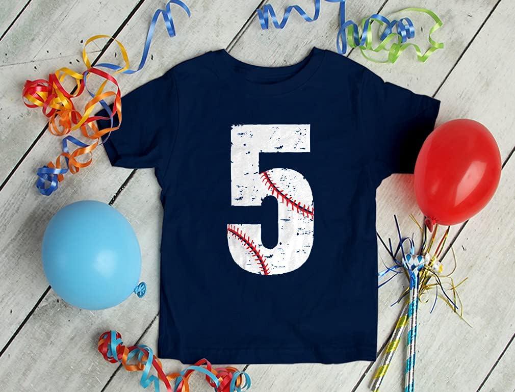 imageBaseball 5th Birthday Shirt Boy Girl Gifts 5 Year Old Toddler Kids TShirtRed