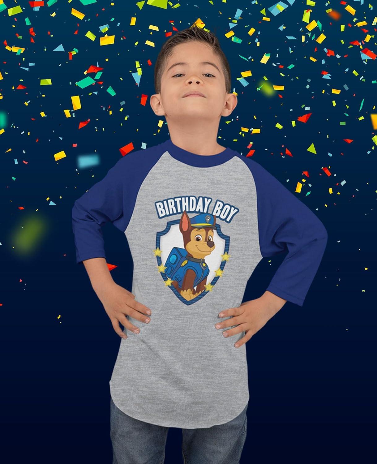 imageOfficial Paw Patrol Chase Boys Birthday 34 Sleeve Baseball Jersey Toddler ShirtBlue