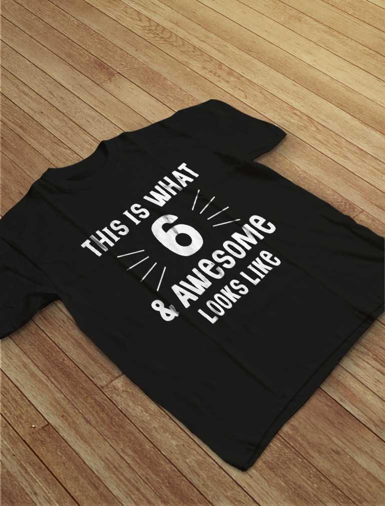 imageThis is What 6 ampamp Awesome Looks Like Six Year Old Birthday Youth Kids TShirtCalifornia Blue